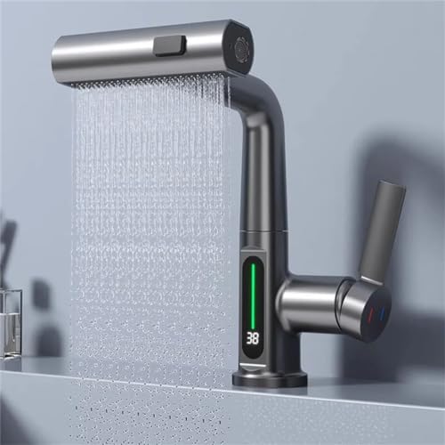 Robinet lavabo à affichage numérique haut de gamme avec bec rétractable - 5
