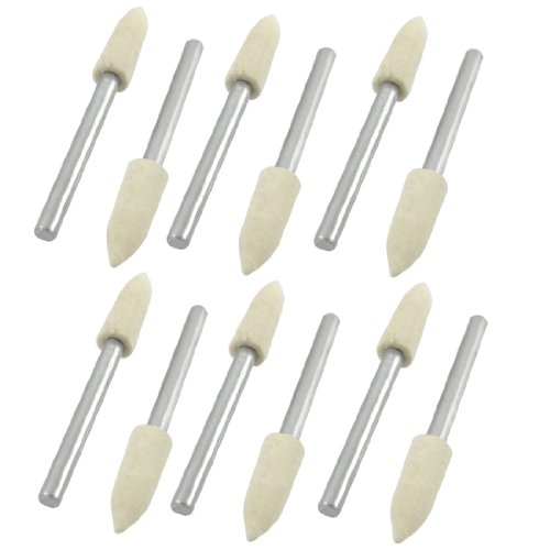 Aexit 12 Pcs Abrasives 3mm Drill Hole 5mm Diameter Conical Wool Felt bo-bs Buffing Tool Model:23as577qo113
