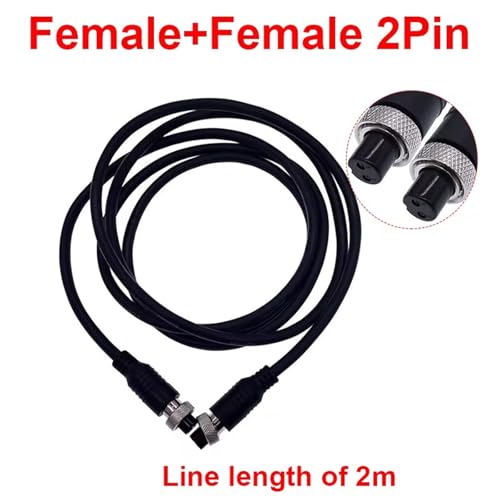 Cable de aviación M12 conector de 2 pines hembra para solucionar cortes de vídeo 2