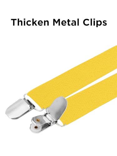 Image of habibee Suspenders and Bow Tie Set for Men, Adjustable Elastic Braces with Y-Back, Diverse Colors, Strong Clips