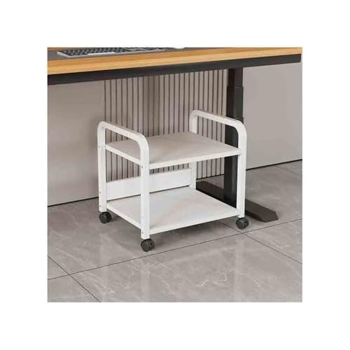 Carrito para impresora Estante de almacenamiento de oficina, doble soporte de gran capacidad, estantes for impresora, organizador de archivos debajo del escritorio, soporte for impresora Soporte para