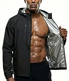 Junlan Sauna Suit for Men - Sweat Suit Sauna Jacket for Gym Workout(Black, Large)