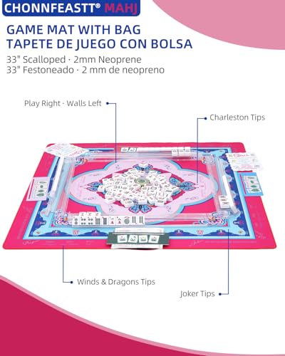 33" Tapete Aesthetic Mahjong con Reglas para Mesa miniatura 5
