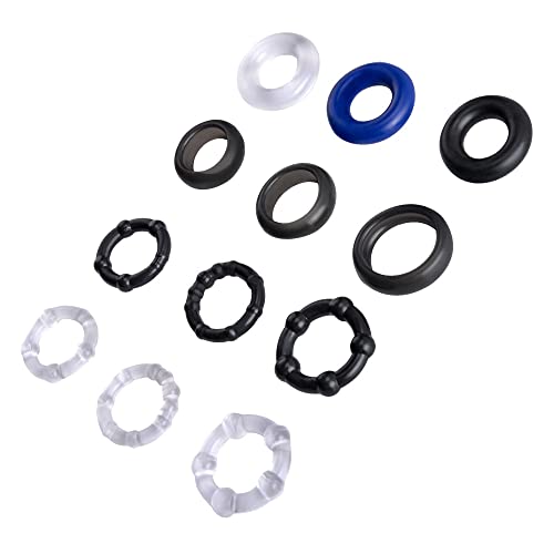 Ninonly ペニスリング コックリング リング シリコン製 3種類の仕様と内径 高弾力 脱落防止 男性用 12点セット - 画像1