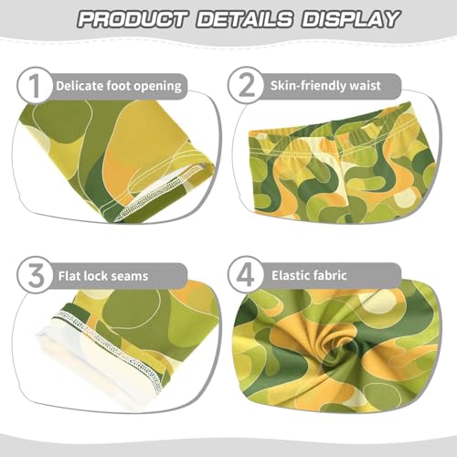 KLL Green Camouflagexture Illustrations Little Girls Cotton Leggings Comfortable Full Length Yoga Pants Gym3