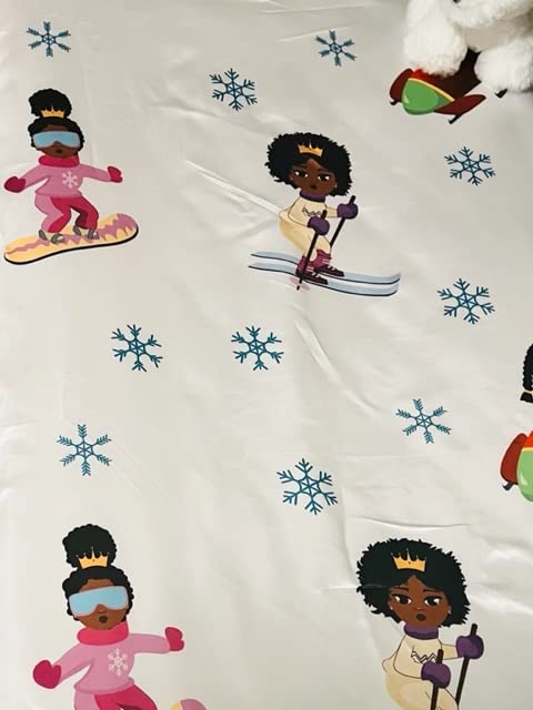 Image of Satin Crib Fitted Sheet for Baby Girls,Boys,Toddler Bed, daybed to retain Hair Moisture Size (Ice Princess, Mini Crib Sheet)