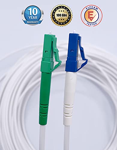 Elfcam® - Cable a Fibre Optique LC a LC/UPC Monomode Simplex, 9/125um Jarretiere Optique LSZH Blanc (20M) - Image 2