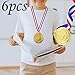 Little Syohe 6 PCS Gold Medals for Awards, Medals Winner Awards with Ribbon for School Sports Events Competitions Awards Ceremony, Kids& Adults (Gold)