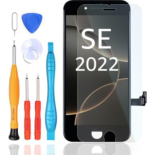 LL TRADER Écran Tactile de Rechange pour iPhone SE 2022 3th génération Noir LCD numériseur avec Outils de Réparation U01