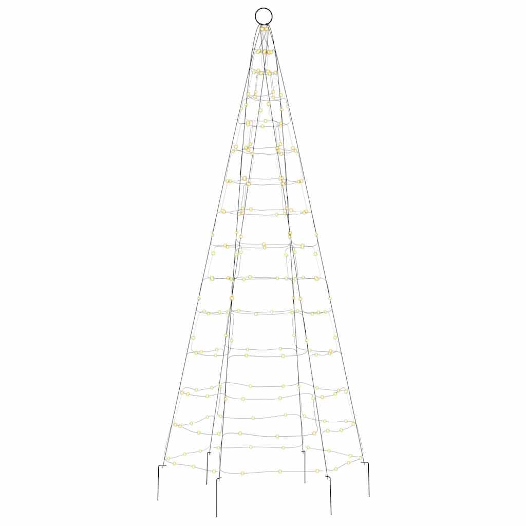 LED-Weihnachtsbaum 200 LEDs Warmweiß 180 cm Kupfer Eisen mit 8 Lichteffekten USB Stromversorgung für Fahnenmast Garten Balkon Terrasse Innen Außen Weihnachtsbeleuchtung