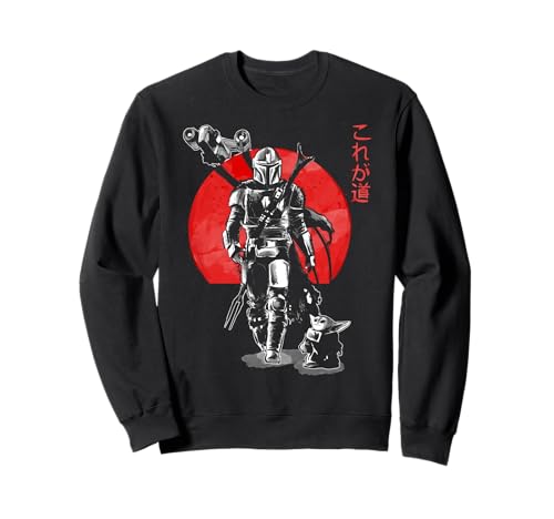 Sweatshirt The Mandalorian Star Wars au style artistique portrait encre Sumi