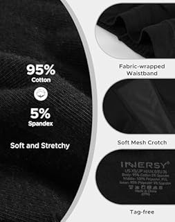 INNERSY Black Period Pants Heavy Flow Leak Proof Menstrual Underwear Cotton Ladies Boxer Shorts (14, Black)