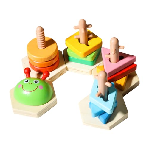 Bkljkf Juguetes de clasificación de formas | Anillos apilables coloridos | Juego sensorial, actividades educativas para niños en edad preescolar y niñas para el hogar, la guardería y los viajes