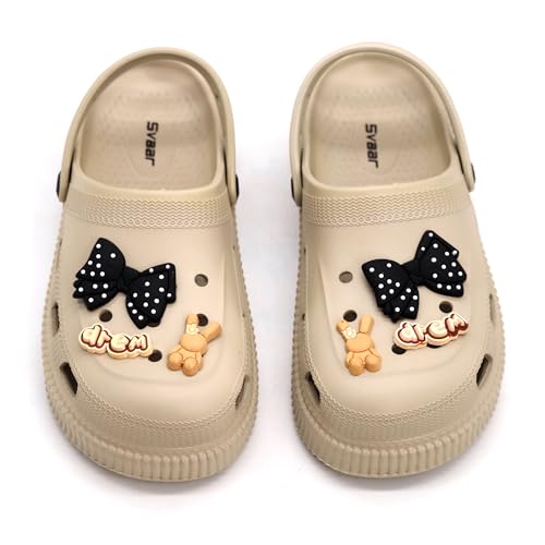 Image of SVAAR Fashionable Comfortable Lightweight Platform Heels Clogs for Women's | Cushioned Footwear | Lightweight Slip-ons | Waterproof Sandals for Women