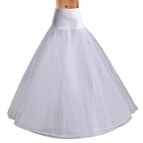 Edith qi Una linea Sottogonna 2 strati, Crinolina sottoveste, per Vestito Abito da Sposa, Taglia unica, Adatto per Taglia XS-XXL