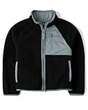 The Children's Place,Boys,Long Sleeve Sherpa Fleece Full Zip Jacket,Black,Medium
