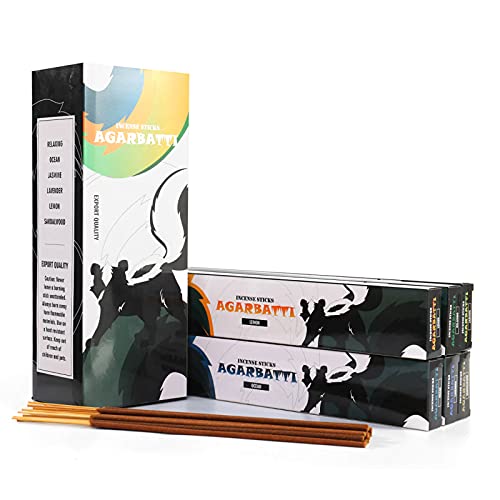Incense Sticks Gift Set Sandalwood, Jasmine, Lavender, Ocean, Lemon, Relaxing - 120 Sticks #TOP1