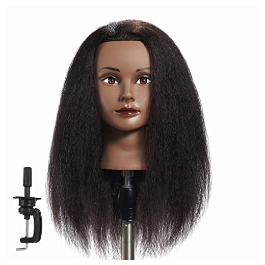 Hairginkgo 100% Real Hair Mannequin Head Hairdresser Training Head Manikin Cosmetology Doll Head (91711B0216)