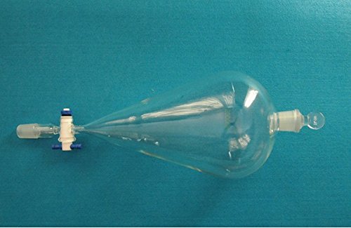 GOWE 2000 ml, 24/29, de cristal embudo separatory, pyriform, PTFE llave de paso, forma de pera, laboratorio cristalería