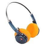 OPPWONG Retro Headphones, Bluetooth 6.0 Wireless On Ear Headphones with Microphone, 20 Hours Battery Life, Powerful Bass, High Res Sound, for Music Calls Games (Transparent Blue)