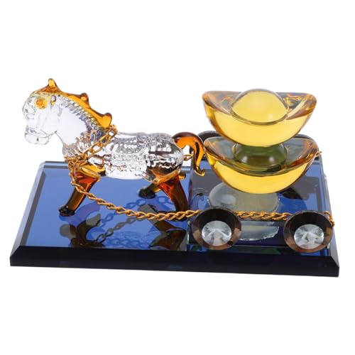 Alipis Figurine De Calèche De Princesse Décoration D'Intérieur Calèche Pièce Maîtresse De Bureau Figurine en Cristal Animaux Stuae Décoration en Cristal