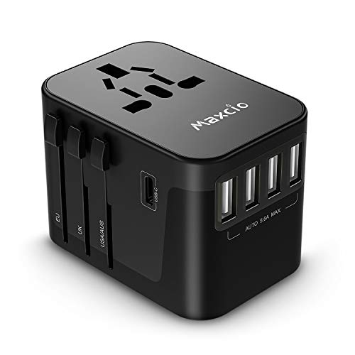 Maxcio International Universal Travel Power Adapter with 5.6A Smart Power 6 in 1