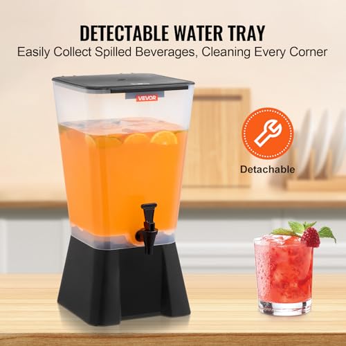 Image of VEVOR Beverage Dispenser, 5 Gallon Drink Dispenser for Parties, Plastic Juice Dispensers with No-Drip Spigot, Iced Tea Lemonade Juice Water Dispensers, for Restaurants, Hotels, Parties
