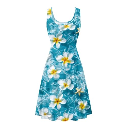 Image of Dreaweet Casual Sleeveless Dresses for Women Girls, Round Neck Tank Dresses with Pockets Summer Sundress Size XS-4XL