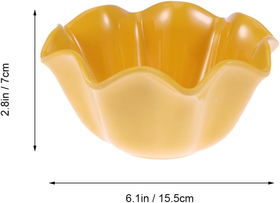 Salad Bowl Lotus Leaf Yellow Melamine for Camping and Picnics
