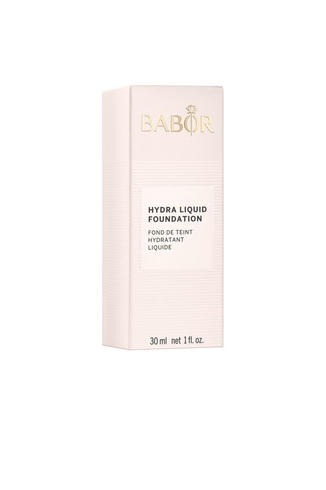 BABOR MAKE UP Hydra Liquid Foundation, fondotinta liquido mediamente coprente, per pelli secche, con siero idratante, 30 ml