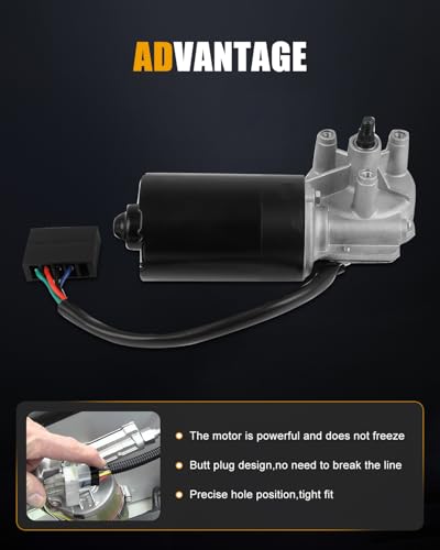 Image of ROADFAR Front Windshield Wiper Motor Replacement for Bluebird WWJ Series (School Bus) 4304440 Wiper Motor 4 Pins