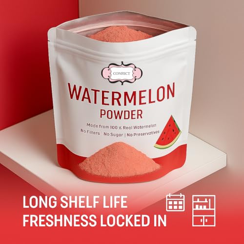 Image of Confect Watermelon Powder | Pure & Natural Fruit Powder for Smoothies, Baking, Beverages, Juices, Tea & DIY Recipes | Vegan, Gluten-Free, No Added Sugar - 200 Gms