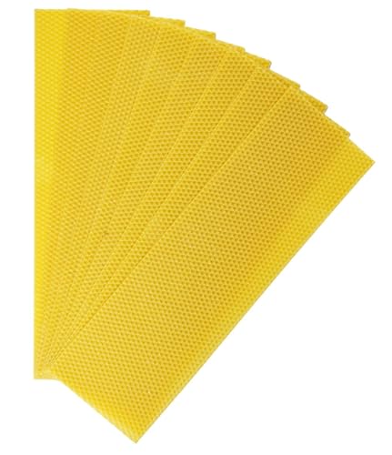 APICOLTURA.COM Naturreine Bienenwachs Mittelwände für Dadant Honigraum 1 kg – Vorgeprägte Wachswaben für Draht-Rähmchen ca. 40x12,5 cm