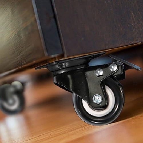 Imported Castor 2 Wheels with Lock & 2 Wheels Without Lock 185kg Load Capacity (1.5 inch) (1 Set of 4 pcs)(Black) 1