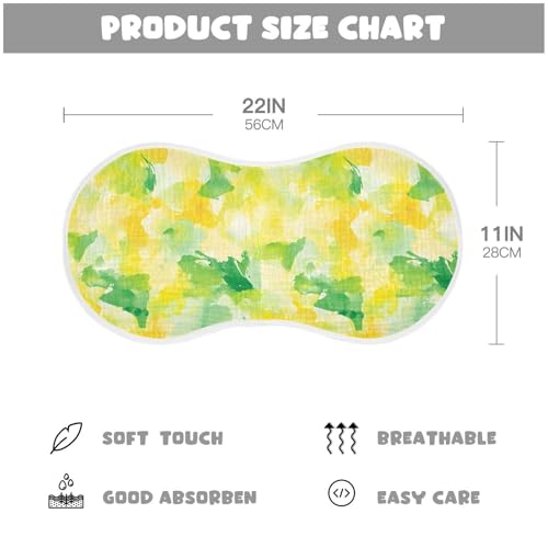 Abstract Watercolor Lemon Yellow Light Green Cotton Baby Burp Cloths Easy Care Baby spit up Rags for Gender Neutral Set of 2, 22x11in4