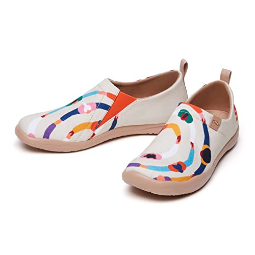 Image of UIN Women's Artistic Slip-On Shoes Vibrant Floral Casual Loafers Lightweight Comfortable Travel Footwear