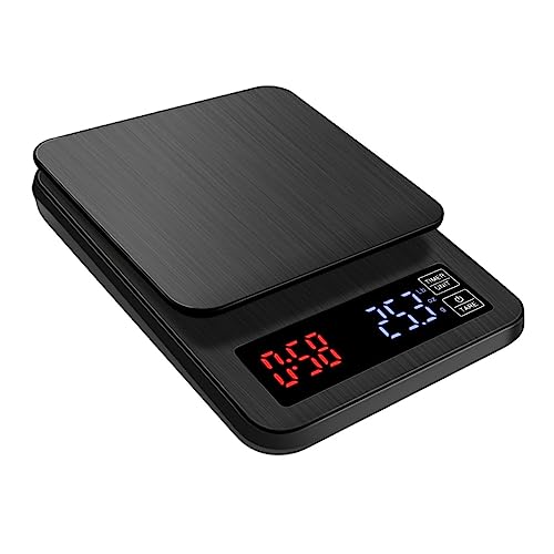 HOLIDYOYO electrónica balanzas electronicas para cafe para hornear balanzas de alimentos para de café balanzas digitales de espresso Negro