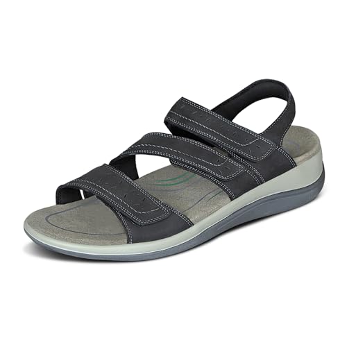 Orthofeet Women's Orthopedic Leather Adjustable Naxos Sandals