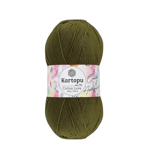 Kartopu Cotton Love El Örgü Amigurumi İpi Yünü 100 g K409 Haki