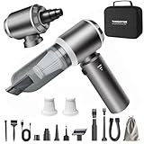 Picture of TANGOTOK 4-in-1 Cordless Car Vacuum & Compressed Air Duster, 20000PA Suction 80000RPM Brushless Motor, 3-Level LED Indicator for Sewing Machine Lint, Vinyl Records, PC Cleaning, Car Detailing (Silver)