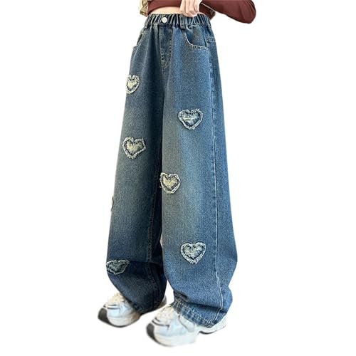 Jean large fille stretch et pantalon décontracté en tissu doux