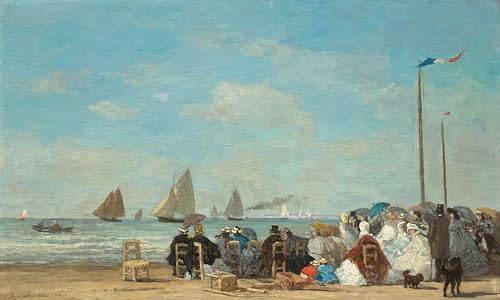 Tableaux Graffiti Art Mural Trouville par Eugène Boudin | Impression Peinture Poster Moderne 60x90cm