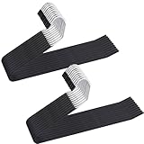 Sukkiri Homu メタルパンツハンガー 20個パック 滑り止め オープンエンドクローゼットハンガー | スラックス&ジーンズ用の省スペース ブラック