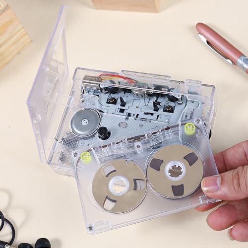 Sxhlseller Kassettenspieler, Tragbarer Kassetten zu MP3 Konverter mit 2 AA Batterien, USB Stromversorgung, 3,5 mm AUX Buchse für Musikwiedergabe, Nostalgische Musikliebhaber