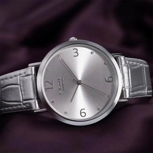 Image of Sonata Poze Quartz Analog Silver Dial Leather Strap Watch for Women