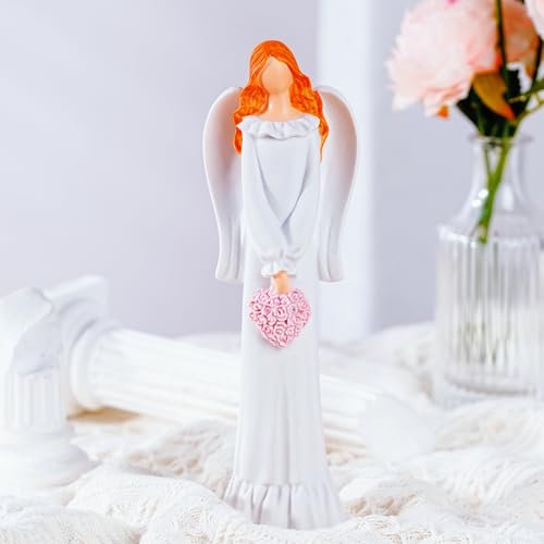 Vobewuza Angel Figurines - Hand Painted Healing Angel Figure Guardian Angel Gifts for Women, Thanksgiving, Christmas or Valentine’s Day 7.87''H