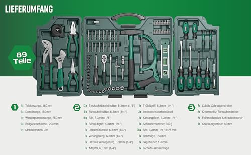 Mannesmann Brüder Universal tool set, 89 pcs. | M29085