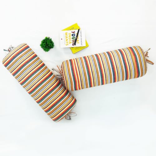 Image of AURAVE Cotton 144 TC Printed Bolster Cover with Drawstring Closure, Set of 2, Soft Breathable Durable Machine Washable for Sofa Bed & Home Decor, 15 inchx30 inch Multicolor | Cover Only