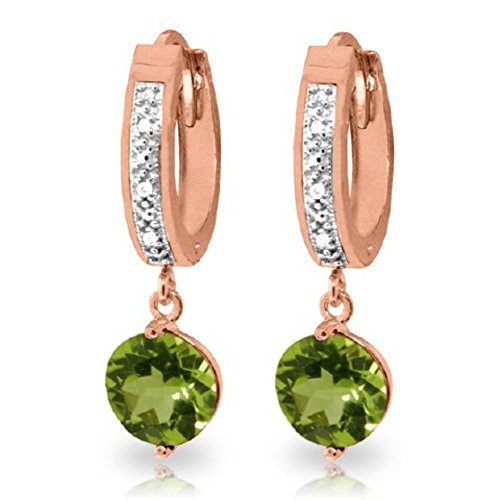 Galaxy Gold Gg 14K White Gold Hoop Earrings With Diamonds And Peridots #TOP1