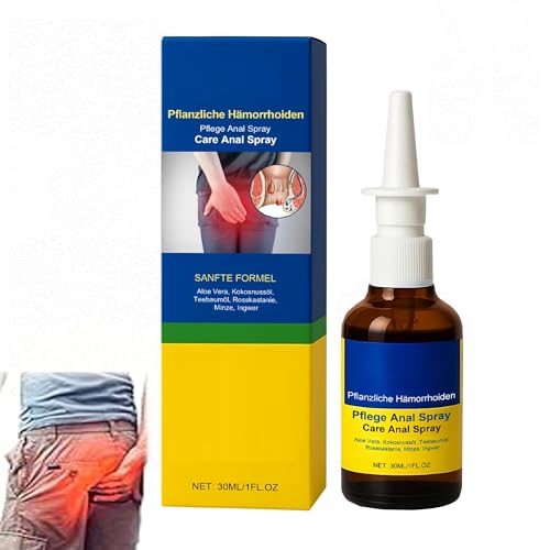 Spray anal para hemorroides, spray para hemorroides y fisuras, alivio rápido, calmante y suave (1 pcs)